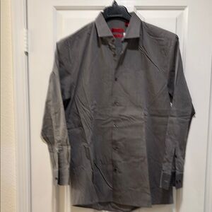 Gray Long Sleeve Button-Up Shirt